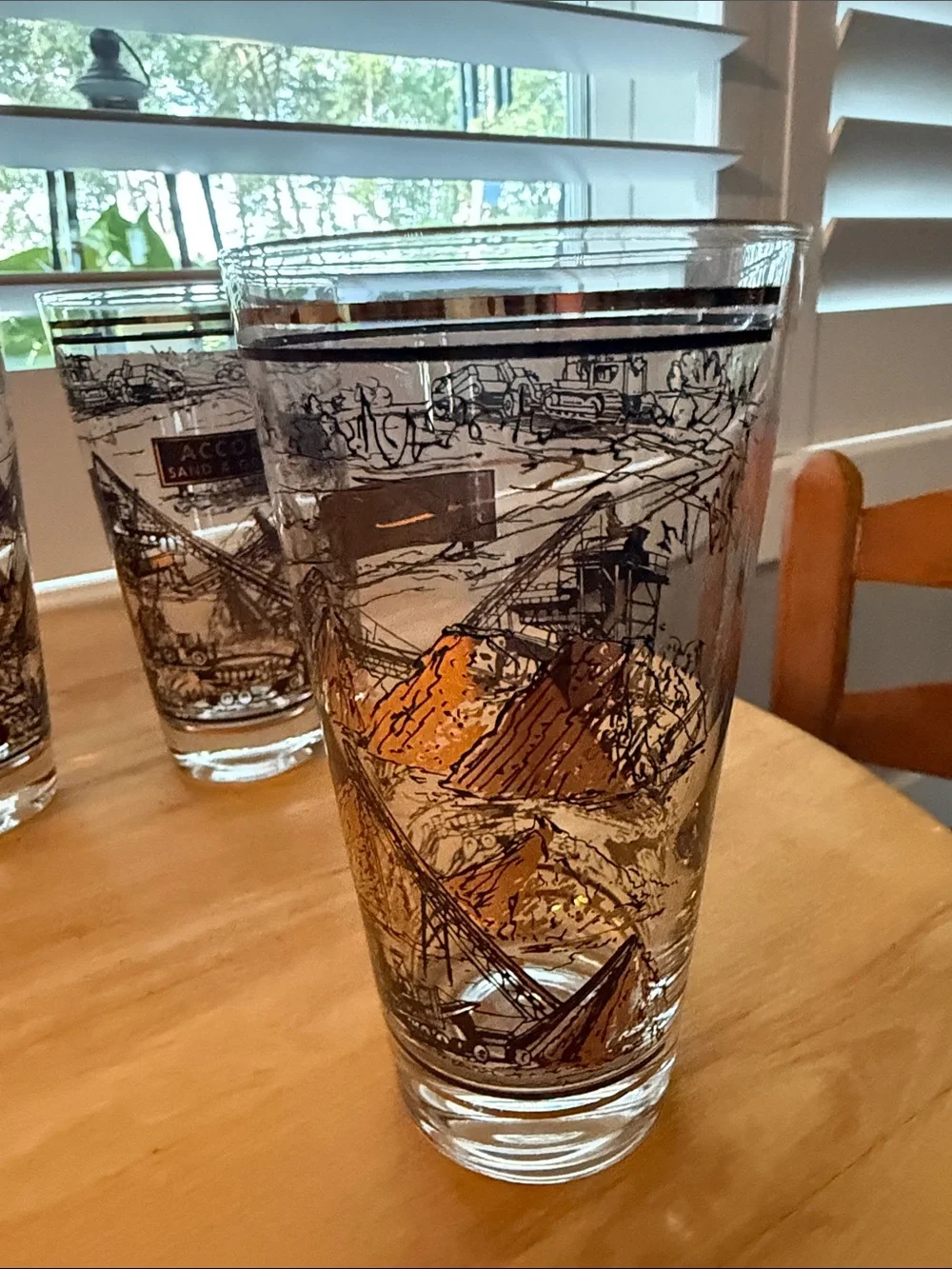 Vintage Accorsi Sand & Gravel Promotional Glasses – Set of 5